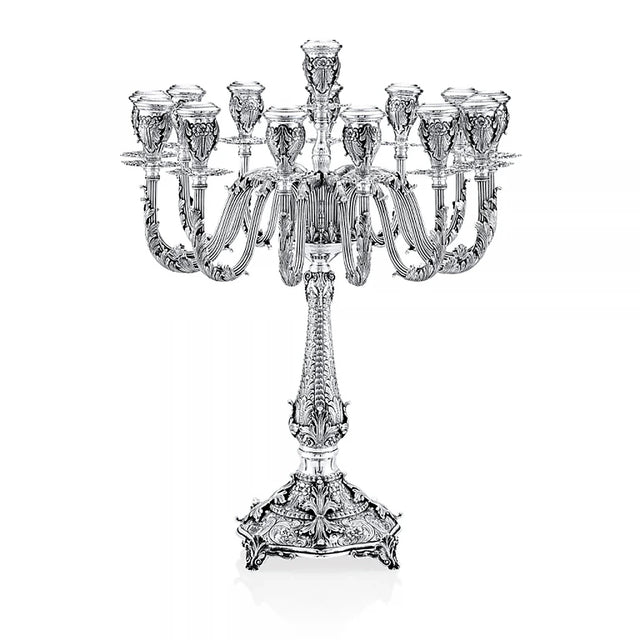 Kandelaber 925 Silber Signature Zaramella — vierzehn Tüllen in mehreren Ebenen