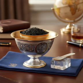 Kaviarschale & Eisschale 925 Silber vergoldet – Niello | Souverän - Design