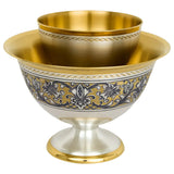 Kaviarschale 925 Silber vergoldet – 2 - teilig „Tradition“ | Niello - Handgravur