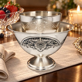 Kaviarschale Set 2 Teile - 925 Silber Niello Design — Lifestyle-Setting am Serviertisch