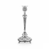 Kerzenleuchter 925 Silber Signature 39 cm — ziselierte Tülle und Fuß, polierter Schaft, Zaramella Italien