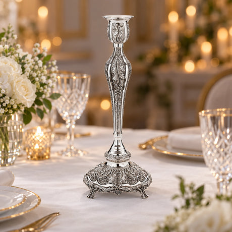 Kerzenleuchter 925 Silber Signature Mohn — Lifestyle-Setting an der festlichen Tafel