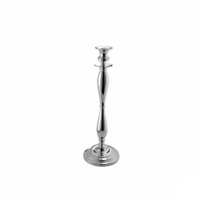 Kerzenständer 925 Silber Inglese Zaramella — einflammiger Leuchter mit Baluster-Säule und rundem gestuftem Fuß, hochglanzpoliert, Freisteller