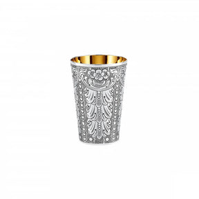 Kiddusch-Becher 925 Silber Signature 10 cm — vollflächig ziseliert, Innenseite vergoldet, Zaramella Italien