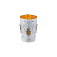 Kiddusch-Becher 925 Silber Signature 9 cm — ausgestellter Standfuß, ziselierter Korpus, Innenseite vergoldet, Zaramella