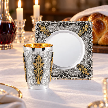 Kiddusch-Becher 925 Silber Signature23 — Lifestyle-Setting am Schabbattisch