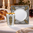 Kiddusch-Set 925 Silber Signature23 — Lifestyle-Setting am Schabbattisch