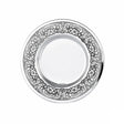 Kiddusch-Teller 925 Silber Signature rund 17 cm — ziselierte Fahne, glatter Spiegel als Becherstand, Zaramella