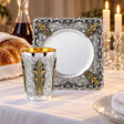 Kiddusch-Teller 925 Silber Signature23 — Lifestyle-Setting am Schabbattisch