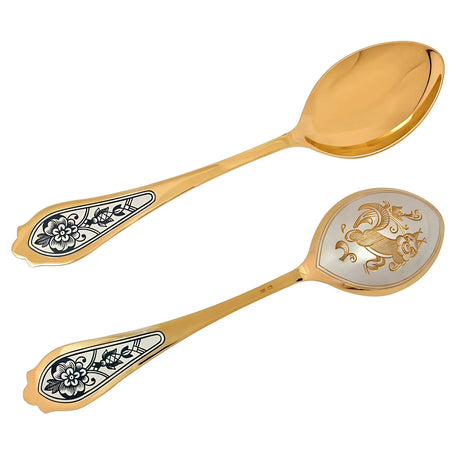 Dessertlöffel für Kinder 925 Silber vergoldet – Eichhörnchen