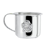 Kinderbecher 925 Silber mit Engel-Motiv und Henkel, gravierbarer Taufbecher – edles Geschenk zur Taufe oder Geburt.