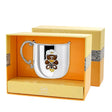 Kinderbecher Teddybär Braun aus 925 Silber mit Emaille & vergoldeter Krone – Taufgeschenk mit Gravur-Option in Geschenkbox.