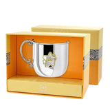 Kinderbecher Sterne Gold aus 925 Silber mit vergoldeter Krone – Taufgeschenk für Jungen & Mädchen, gravierbar.