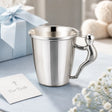 Kinderbecher 925 Silber Junge mit Basecap Griff, Geschenk zur Taufe, personalisierbar mit Gravur