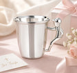 Kinderbecher 925 Silber mit Mädchenfigur Zopf und Basecap, Gravur möglich, Taufgeschenk Mädchen