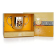 Kinderbecher 925 Silber mit Henkel und Teddybär-Motiv in brauner Emaille — Tafelsilber zur Geburt