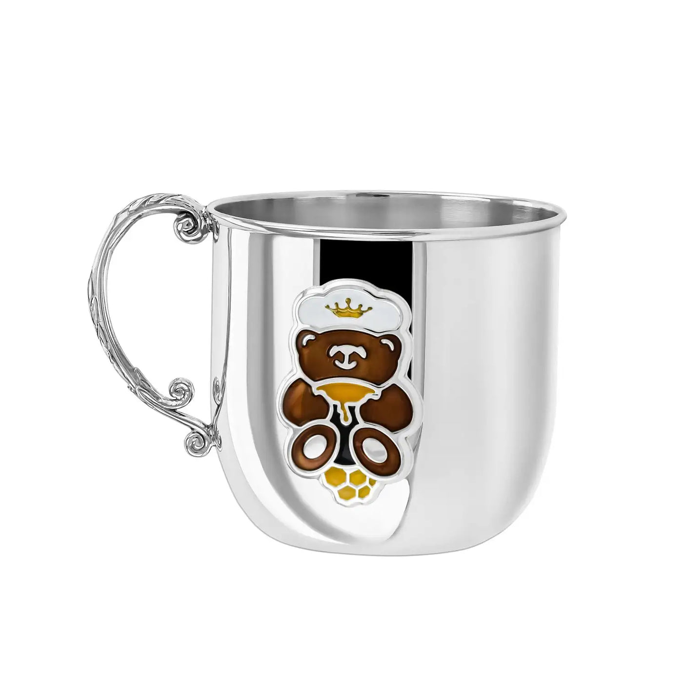 Children's cup with handle 925 silver teddy bear KD