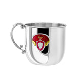 Kinderbecher 925 Silber Prinzessin mit Henkel & Emaille – Taufgeschenk für Mädchen.