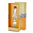 Kindergabel 925 Silber mit Prinzessin-Motiv, Emaille und Vergoldung in Geschenkbox für Taufe und Geburt.