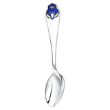Silberner Kinderlöffel mit Emaille-Prinz-Design, 925 Silber, Geschenkidee.