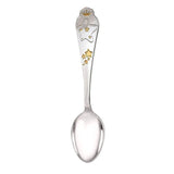 Kinderlöffel mit Sternen & Krone aus 925 Silber – vergoldet, Geschenk zur Geburt oder Taufe.