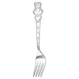 Kindergabel aus 925 Silber mit Herzdekor und Teddybär – stilvolles Kinderbesteck zur Taufe oder Geburt.