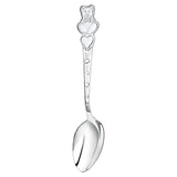 Kinderlöffel Silber 925 mit Teddybär- und Herzmotiv – Teil eines hochwertigen Bestecksets für Kinder.