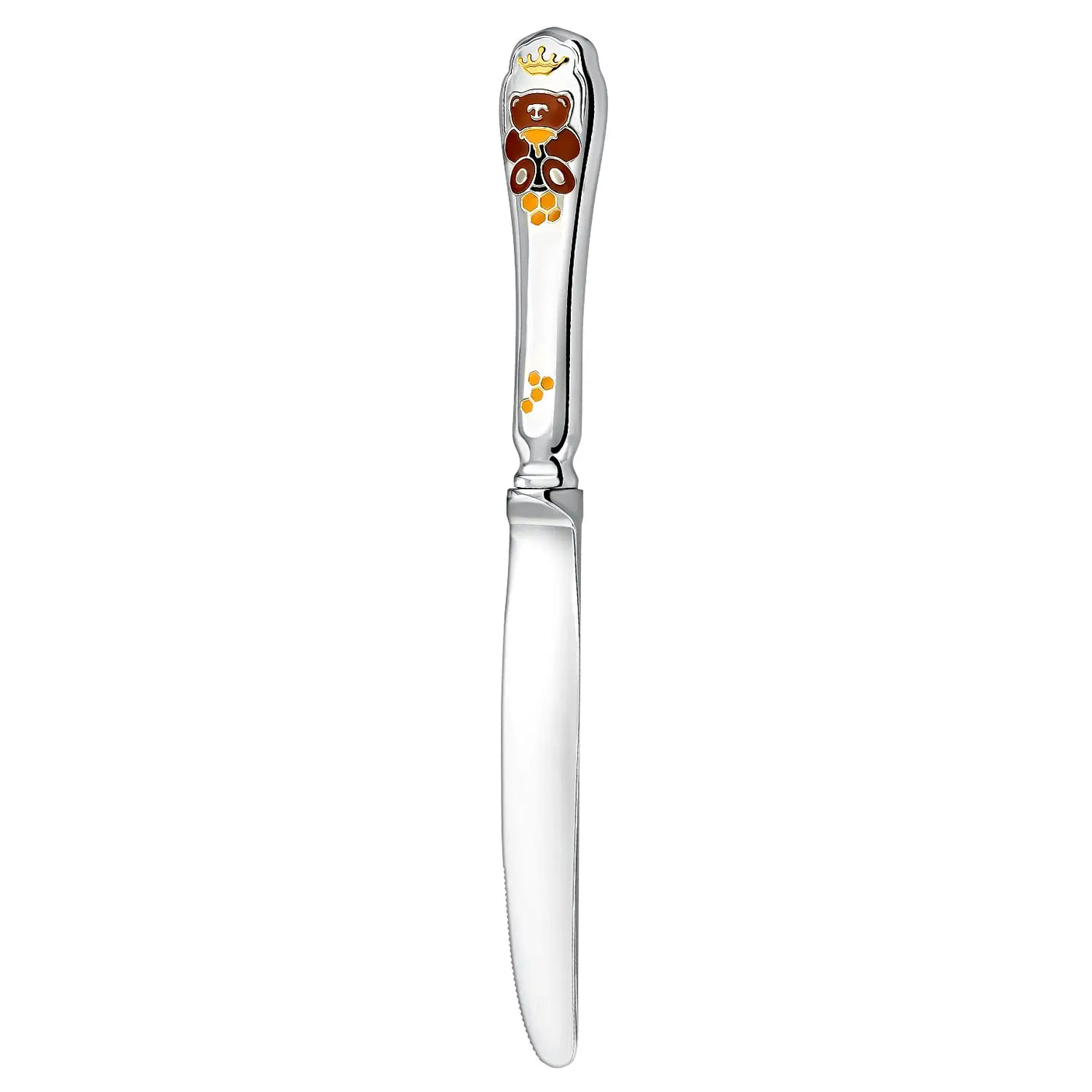 Kindermesser 925 Silber Braun Bär – Teil des 3-teiligen Kinderbesteck Sets