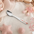 Kinderlöffel 925 Silber Ballerina-Emaille — Silberlöffel mit Ballerina-Figur, Lifestyle mit rosa Plüsch-Ballerina