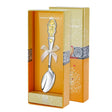 Kinderlöffel 925 Silber Mädchen Gold – vergoldeter Silberlöffel zur Taufe oder Geburt mit Herz-Motiv in Geschenkbox.