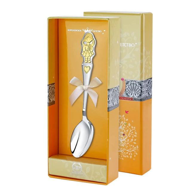 Kinderlöffel 925 Silber Mädchen gold - Premium Geschenkideen