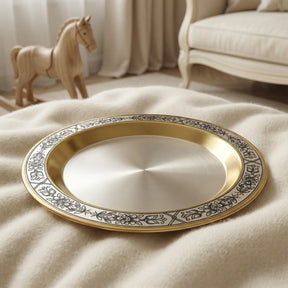 Kinderteller 925 Silber vergoldet Niello | Astra Gold | Ø 150mm