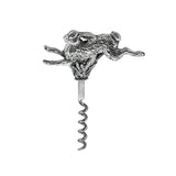 Korkenzieher Hase 925 Silber ArgentA — galoppierender Hase als naturalistische Wildtier-Skulptur, antik patiniert mit oberflächlicher Schwärzung, Wendel-Spirale