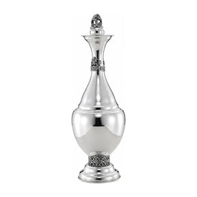 Likörkaraffe 925 Silber Zaramella — Balusterform mit ziselierten Bändern und aufgesetztem Verschluss