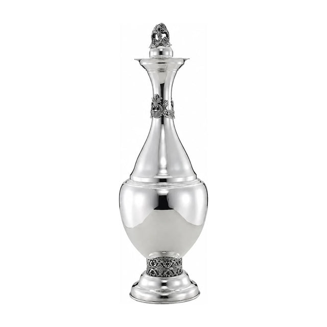 Likörkaraffe 925 Silber Zaramella — Balusterform mit ziselierten Bändern und aufgesetztem Verschluss