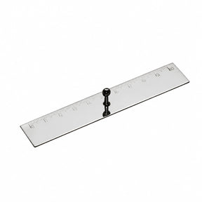 Lineal 925 Silber Zaramella — 11 cm mit gedrechseltem Griffknauf und eingeätzter Zentimeterskala, hochglanzpoliert