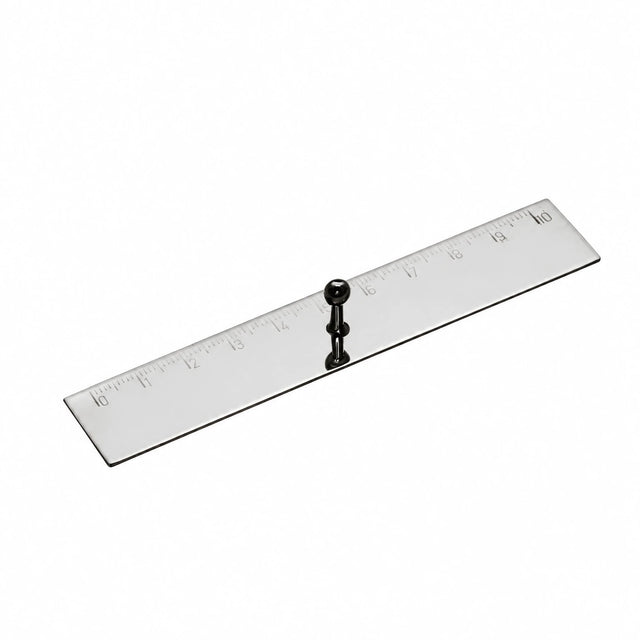 Lineal 925 Silber Zaramella — 11 cm mit gedrechseltem Griffknauf und eingeätzter Zentimeterskala, hochglanzpoliert