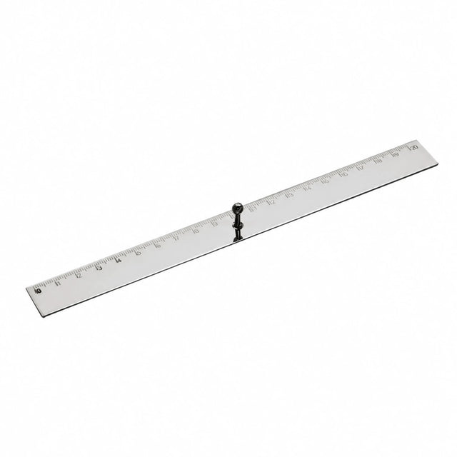 Lineal 925 Silber Zaramella — 21 cm mit gedrechseltem Griffknauf und eingeätzter Zentimeterskala, hochglanzpoliert