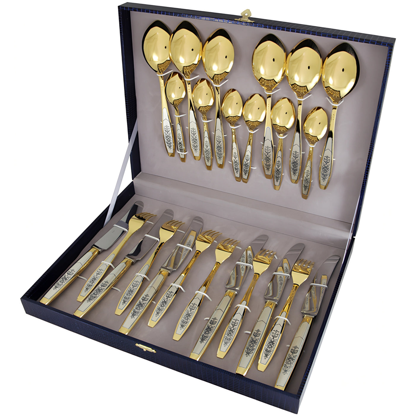 Silver cutlery set 24-piece 925 silver Astra Gold