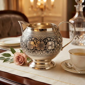 Milch - & Sahnekännchen 925 Silber Niello 220 ml — Floralis