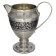 Milchkännchen 925 Silber Niello mit dunklem Blütenband, Henkel und Standfuß — Sahnegießer für die festliche Tafel