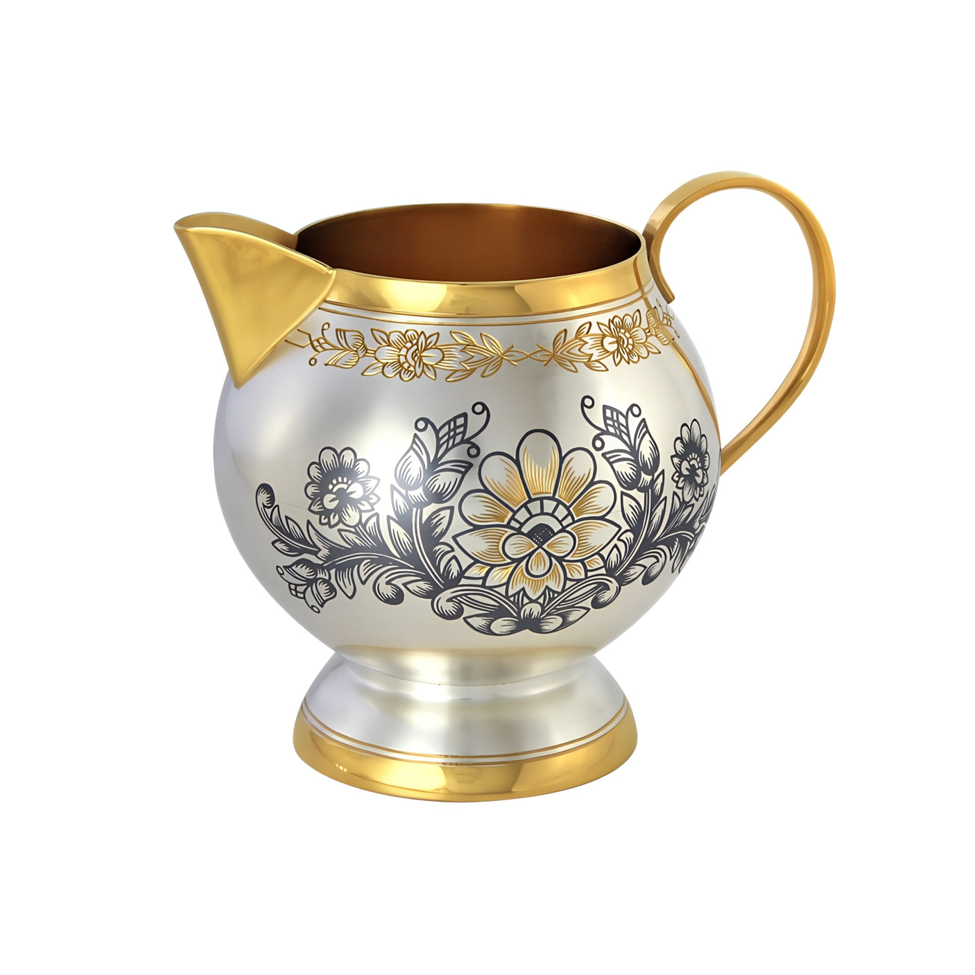 Milk jug 925 silver gold-plated Astra Classic 