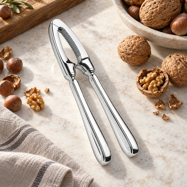 Nussknacker 925 Silber Inglese (Serie Inglese) — Lifestyle-Setting am Küchentisch