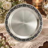 Obstteller 925 Silber Niello-Blütenrand — Lifestyle-Setting, Geschenk zur Geburt und Taufe