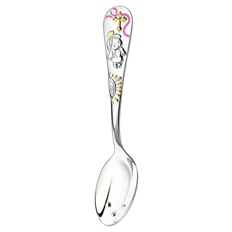 Orthodox Tauflöffel 925 Silber Rosa-Gold mit Schutzengel – Taufgeschenk für Mädchen.
