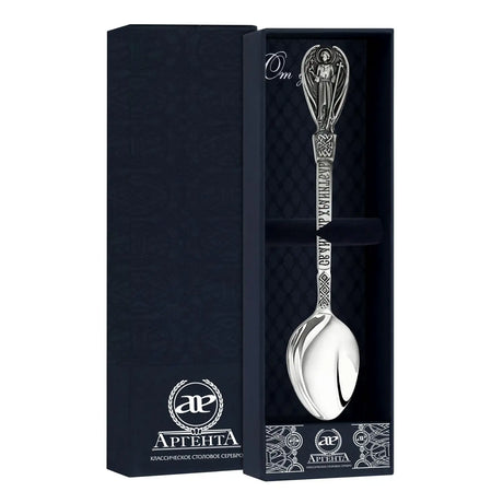 Orthodox Tauflöffel "Engel" - 925 Silber leicht geschwärzt in Geschenkbox.