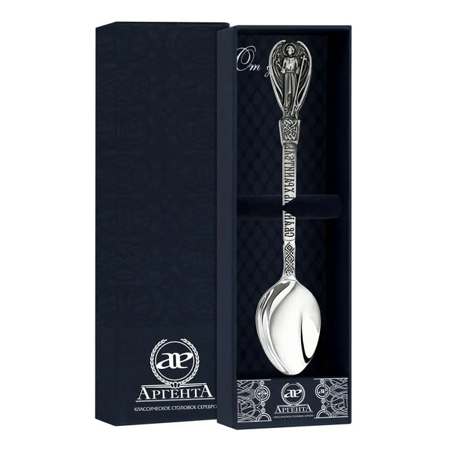 Orthodox Tauflöffel "Engel" - 925 Silber leicht geschwärzt in Geschenkbox.