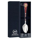 Tauflöffel 925 Silber „Heilige Matrona von Moskau“ – Rot - Emaille & Gold