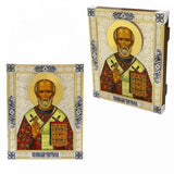 Orthodox icon "St. Nicholas" Niello &amp; Gilding