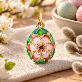 Osteranhänger Blumenzauber Rosa — Lifestyle-Setting am Ostertisch